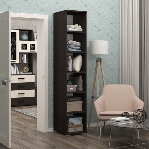 Пенал Ноктюрн-11 с Полками ЛДСП (Ш-400 х В-2120 х Г-470 мм)/Разные Цвета