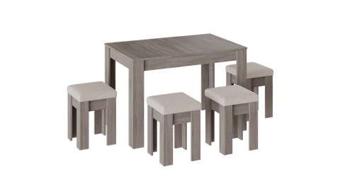 Обеденная группа «Гонконг» №2 (Дуб Сонома трюфель/Рогожка Бежевая)