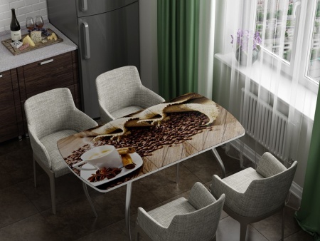 Стол Обеденный Раздвижной Бочонок Фотопечать (Ш-1100/1400 х Г-700 х В-760 мм)/Разные Цвета