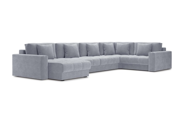 Диван п-образный тик-так Монарх серый