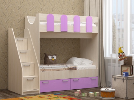 Детский Гарнитур Ириска-11 МДФ (Ш-2230 х В-1816 х Г-830 мм/Сп. Место 800 х 1800 мм)/Разные Цвета